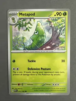 Pokemon TCG * Scarlet & Violet 151 Card * 011/165 Metapod Common * FRESH PK - Image 1