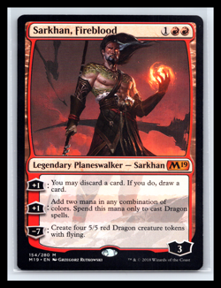 MTG Sarkhan Fireblood #154 Core Set 2019 Regular Mythic Rare Magic Card TCG NM - Image 1