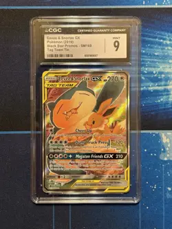 Pokemon Eevee & Snorlax GX Black Star Promo SM169 Tag Team Card CGC 9 - Image 1