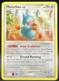 Pokemon TCG Munchlax 70/111 Rising Rivals English MP Card - Image 1