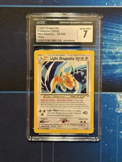 CGC 7 Near Mint Light Dragonite Holo Neo Destiny 14/105 Pokemon Card - Image 1