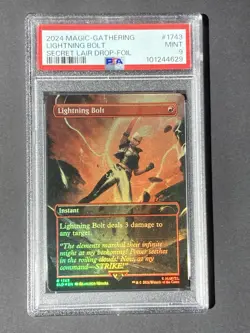 2024 Magic The Gathering Secret Lair Drop Lightning Bolt Foil #1743 PSA 9 - Image 1