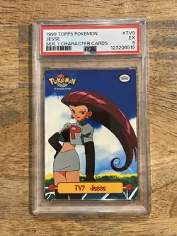 GRADED PSA 5 1999 Topps Pokemon Jesse SER. 1 Character Cards #TV9 - Image 1