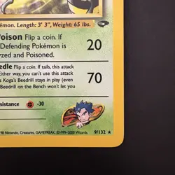 Pokemon Vintage Koga's Beedrill Gym Challenge Unlimited Holo Rare Wotc - Image 4