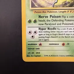 Pokemon Vintage Koga's Beedrill Gym Challenge Unlimited Holo Rare Wotc - Image 5