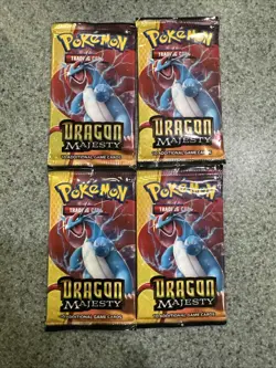 (x4) Pokemon TCG Dragon Majesty Booster Packs Unopened - Image 1