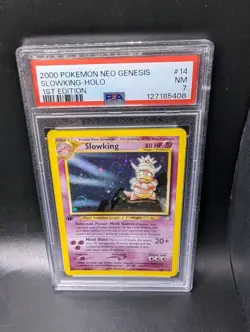 2000 Slowking Pokemon 14/111 Neo Genesis Holo 1st Edition PSA NM 7 W/ SWIRL 🌀 - Image 4