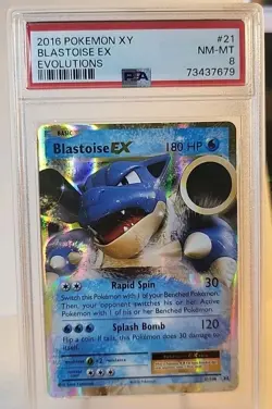 PSA 8 BLASTOISE EX 21/108 EVOLUTIONS 2016 POKEMON XY PSA 8 - Image 1