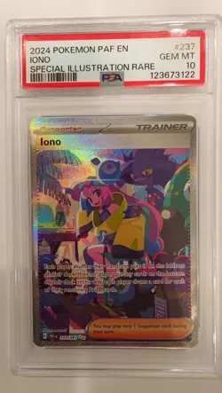 2024 POKEMON PAF EN-PALDEAN FATES SPECIAL ILLUSTRATION RARE #237 IONO PSA 10 - Image 1