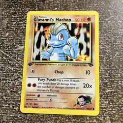 Pokemon TCG Giovanni's Machop Gym Challenge 72 Regular 1st Edition Common - Image 1