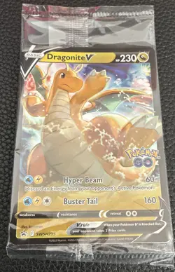 Dragonite V VStar SWSH235/236 Pokemon TCG Promo Pokemon Go - SEALED - STAMPED - Image 1