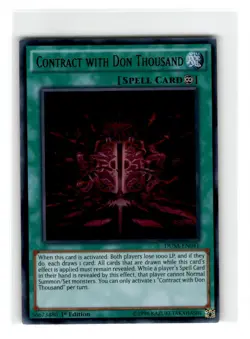 Yu-Gi-Oh! Contract With Don Thousand Ultra Rare DUSA-EN041 MP 1st Edition - Image 1