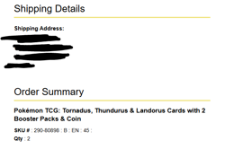 Pokemon TCG Tornadus Thundurus Landorus Cards 2 Booster Packs & Coin x2 SHIPPED - Image 2