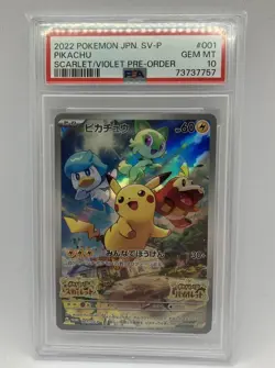 PSA 10 Pikachu 001/SV-P Scarlet & Violet PROMO Japanese Pokemon Card - Image 1