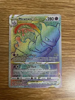 Pokemon Go Mewtwo VSTAR Holo TCG Card 079/078 Secret - Image 1