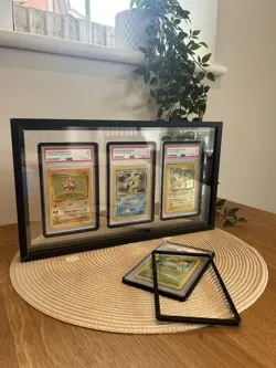 3 Card PSA Frame, Graded Slab Frame, Pokemon Wall Case, GradedGuards, TCG - Image 1
