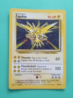 A Vintage Pokemon Card Zapdos 90HP 16/102 1999. - Image 1