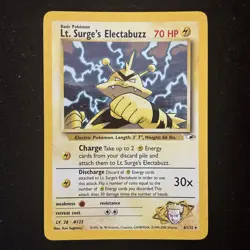 Pokemon TCG Lt. Surge's Electabuzz Gym Heroes 6/132 Holo Unlimited Rare NM - Image 1