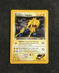 Pokemon TCG Rocket's Zapdos 15/132 Gym Challenge Holo Rare Card - Image 3