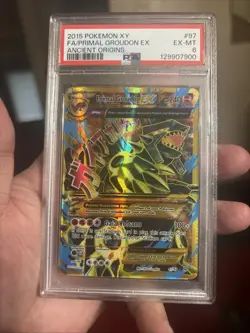 2015 Pokemon XY Ancient Origins #97 Primal Groudon Ex Mega Full Art PSA 6 - Image 1