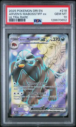 2025 POKEMON DRI EN-DESTINED RIVALS 218 ARVEN'S MABOSSTIFF EX PSA 10 - 128670652 - Image 1