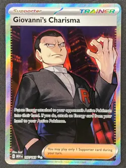 Pokemon Giovanni's Charisma Full Art 197/165 MEW Scarlet & Violet 151 NM - Image 1