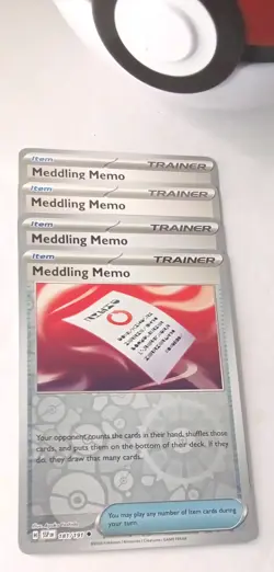 Pokemon - 4x Meddling Memo 181/191 - Play Set - Surging Sparks - NM/M - Image 1