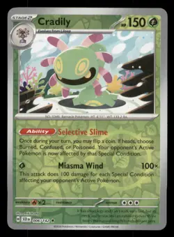 Cradily SV07: Stellar Crown #006/142 Rare Reverse Holo Pokemon LP - Image 1