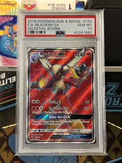 2018 Pokemon Blaziken GX 153 PSA 10 Sun & Moon Celestial Storm - Image 1
