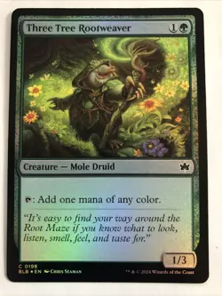 MTG Bloomburrow Three Tree Rootweaver Foil 0198 NM - Image 1