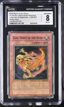 2003 Yu-Gi-Oh! LON-079 Dark Spirit of the Silent Insufficient Ink/Faded CGC 8 - Image 1