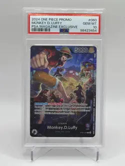 Monkey D Luffy One Piece PSA Magazine Exclusive Promo Card Gem Mint PSA 10 - Image 1
