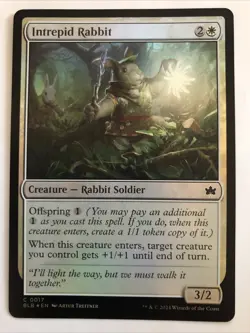 MTG Bloomburrow Intrepid Rabbit Foil 0017 NM - Image 1