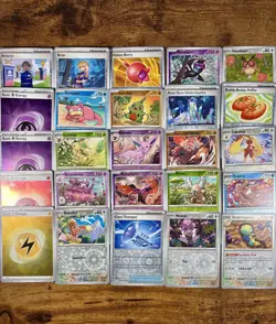 POKEMON TCG Lot Of 25 Prismatic Evolutions Reverse Holo Cards Espeon Leafeon - Image 1