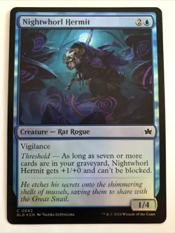 MTG Bloomburrow Nightwhorl Hermit Foil 0062 NM - Image 1