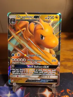 Pokemon TCG Dragonite GX 152/236 Ultra Rare Holo Card Unified Minds - Image 1