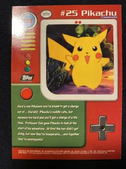 PIKACHU #25 TV2 Pokemon Card TCG Topps TV Animation - Image 2