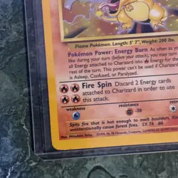 Pokemon TCG Charizard Base Set Holo Unlimited Rare Card 4/102 MP - Image 4