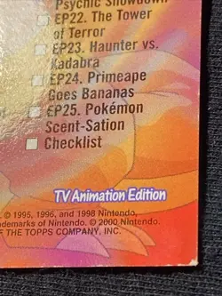 Checklist Series 2 Foil Pokemon Card TCG Topps TV Animation - Image 3