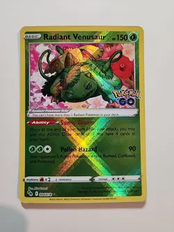 Pokemon Go Ultra Rare Holo Card Radiant Venusaur 004/078 Pokemon TCG - Image 1
