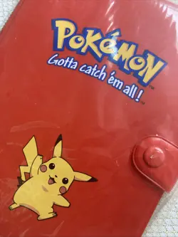 Vintage 1999 Pokemon Pikachu Rare Red 4 Card Binder Brand New NIP HTF VTG CIB DS - Image 1