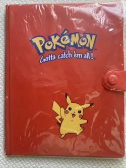 Vintage 1999 Pokemon Pikachu Rare Red 4 Card Binder Brand New NIP HTF VTG CIB DS - Image 5