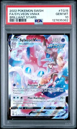 PSA 10 GEM MINT Sylveon VMAX TG15/TG30 Brilliant Stars Holo Pokemon Card - Image 1