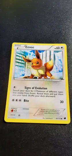 Eevee 90/116 Plasma Freeze Regular Common Pokemon Card TCG Trading Card Game - Image 1