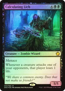 Magic The Gathering MTG CALCULATING LICH FOIL Game Night 2019 NM Near Mint - Image 1
