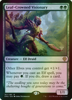 MTG Leaf-Crowned Visionary Stamped Foil ** Dominaria United Promos ** En (NM) - Image 1