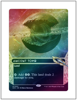 1x Ancient Tomb, Foil, 0001, Borderless Stellar Sights, EoE, Magic MTG NM - Image 1