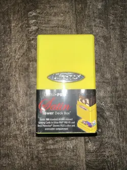 ULTRA PRO SATIN TOWER YELLOW DECK BOX New Dice Storage Compartment - Image 1
