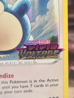 Pokemon Snorlax SWSH068 Vivid Voltage Pre-Release Holo Promo - Image 2