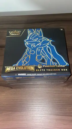 Mega Evolution ETB Mega Evo Lucario Pokemon Center ( Very small Rip see video ) - Image 1